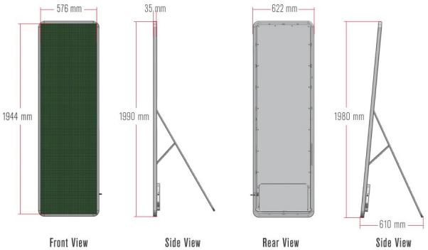 Advertising Led Poster Screen ZLM25 , Wireless Multi - Screen Light Box Display Stand